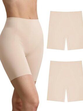 IRISmorii 2 Pack Skin Seamless Shaper Shorts Tummy Control Underwear Womens L